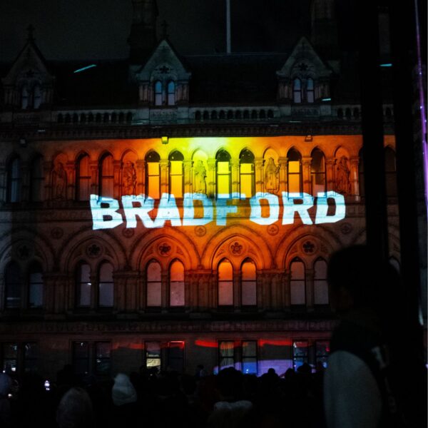 Bradford projected on building