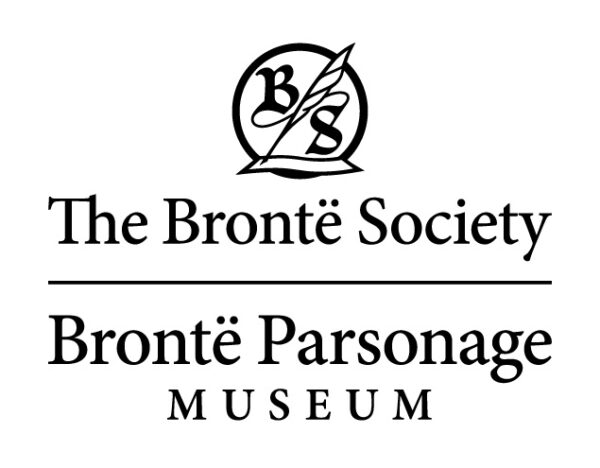 Brontë Parsonage Museum logo - black writing on a white background with a small crest at the top: a circle containing a B and an S, separated by a quill