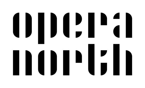 Opera north logo - black writing on a white background