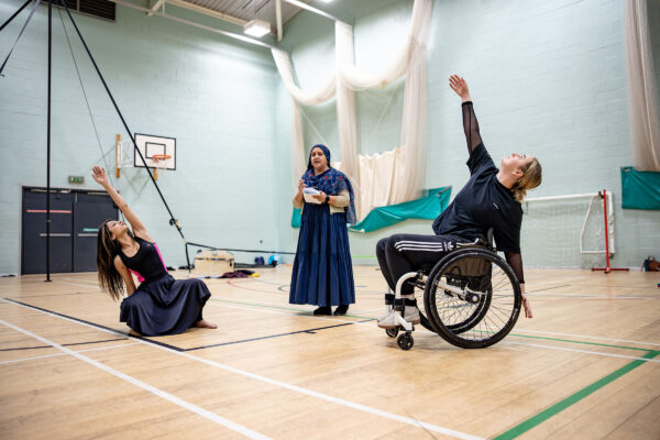 Poet Nabeela Ahmed and cast rehearse for RISE.