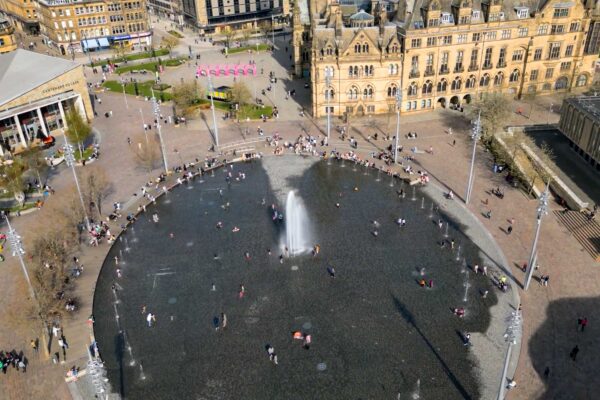 Aerial Photograph of the Mirror Pool in City Park, Bradford