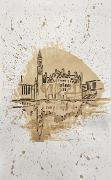 Drawing of Bradford City Hall