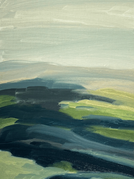 Painting of a green landscape
