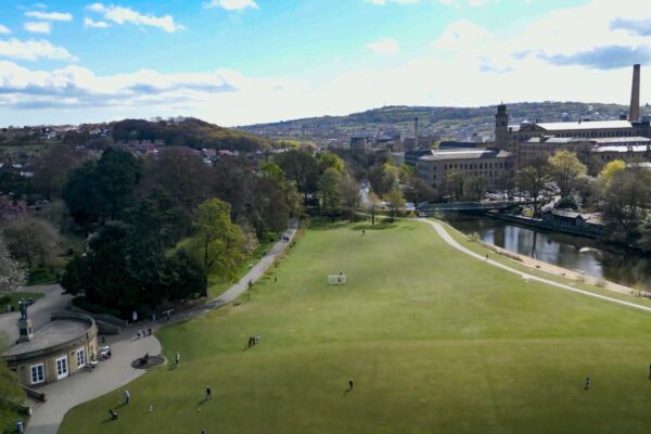 Aerial Photograph of Roberts Park in Saltaire