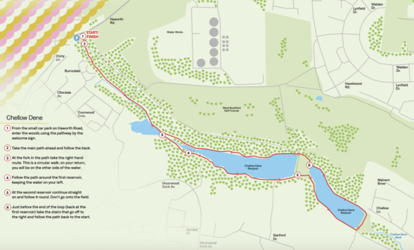 Chellow Dene walking map route