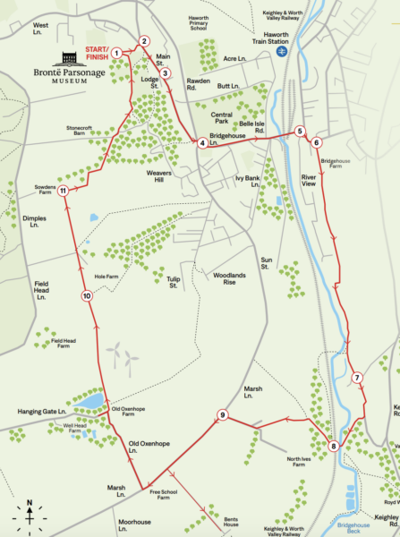 Haworth heritage Trail map route