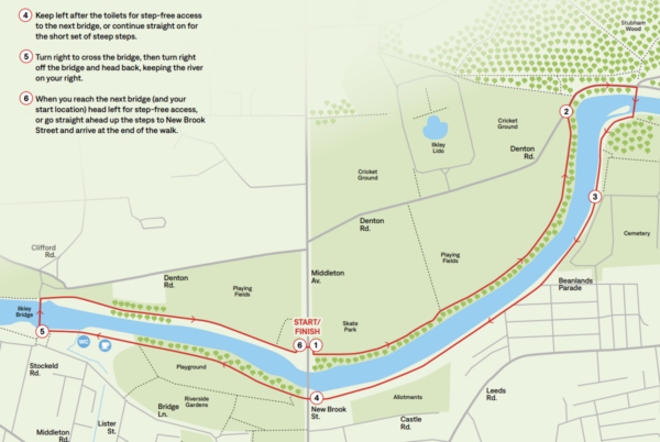 Map Route of Ilkley Wharfedale