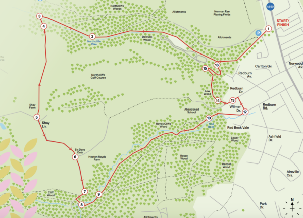 Northcliffe Dike & Red Beck Map route walk