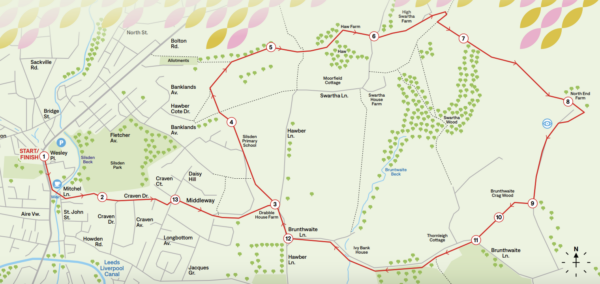 Silsden Circular walk map route
