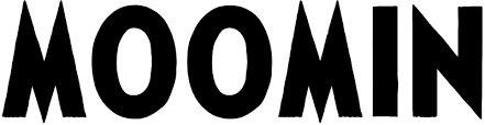 Black and white text logo: MOOMIN