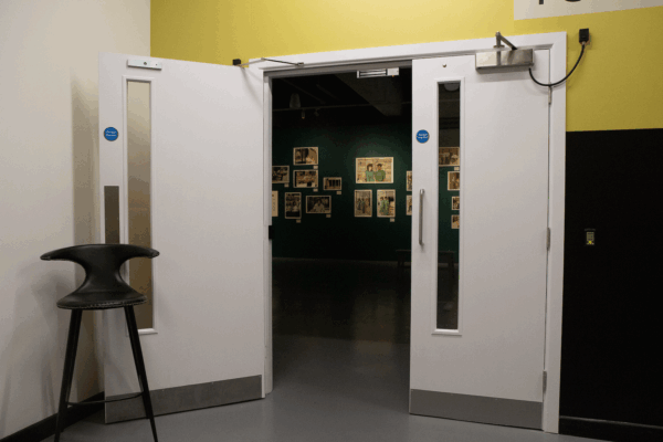 Doors to enter the Gallery Space