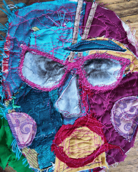 A colourful textile portrait