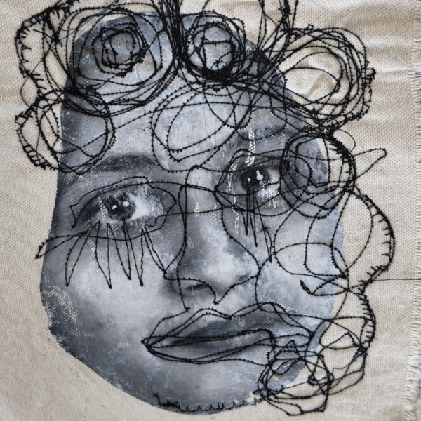 A textiles self-portrait of artist Atiyya Mirza