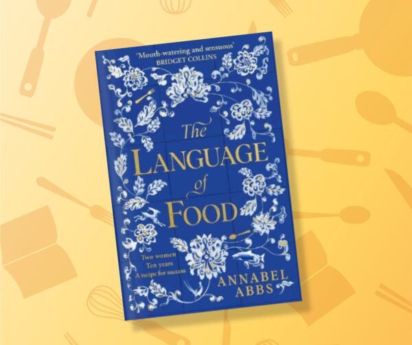 A blue book titled, The Language of Food