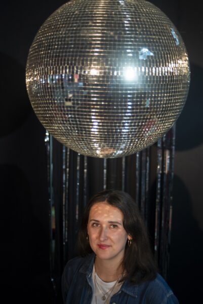 Alice Parsons, one of a group of people who meet at Common Space. This arts and community venue in Bradford City Centre is run by Castles In The Sky Projects, a comapny founded by Alice who focus on the support of LGBTQIA+ artists and communities. Photo by Tim Smith.