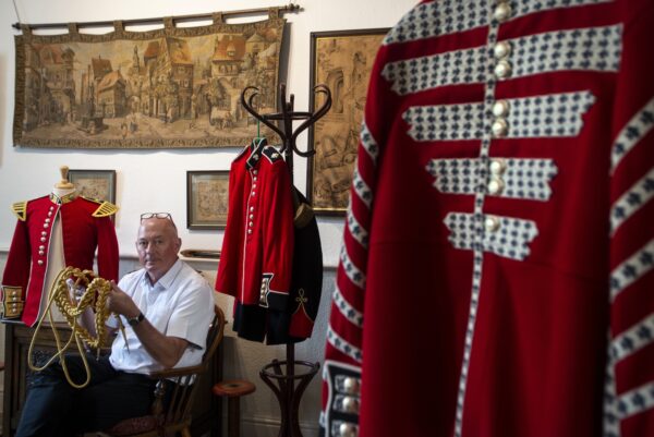 Robin Wright at Wyedean Weaving Company in Haworth. Photo by Tim Smith.
