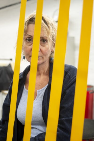 Jeanie Dixon at Wyedean Weaving Company in Haworth. Photo by Tim Smith.