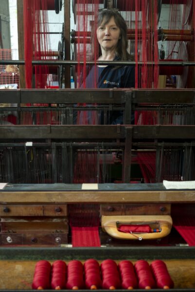Joanne Mitchell at Wyedean Weaving Company in Haworth. Photo by Tim Smith.