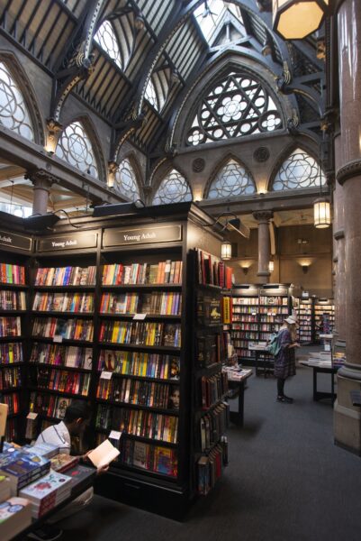 The Wool Exchange in central Bradford. This Grade 1 listed building was built as a wool-trading centre in the late 19th century, and the grandeur of its architecture is symbolic of the wealth and importance that wool brought to Bradford. Today the main body of the building is a Waterstones bookshop and cafe. Photo by Tim Smith.