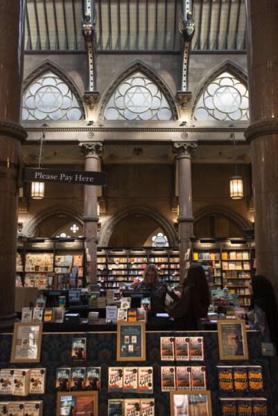 The Wool Exchange in central Bradford. This Grade 1 listed building was built as a wool-trading centre in the late 19th century, and the grandeur of its architecture is symbolic of the wealth and importance that wool brought to Bradford. Today the main body of the building is a Waterstones bookshop and cafe. Photo by Tim Smith.