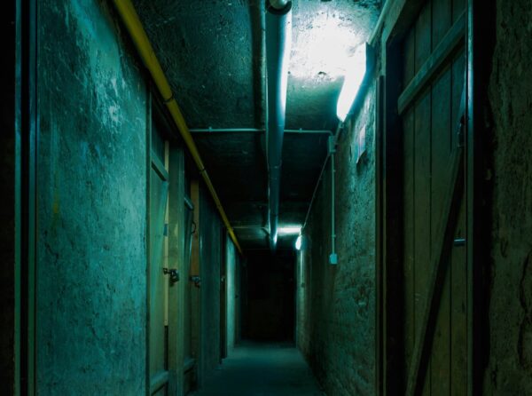 Dark spooky hallwall