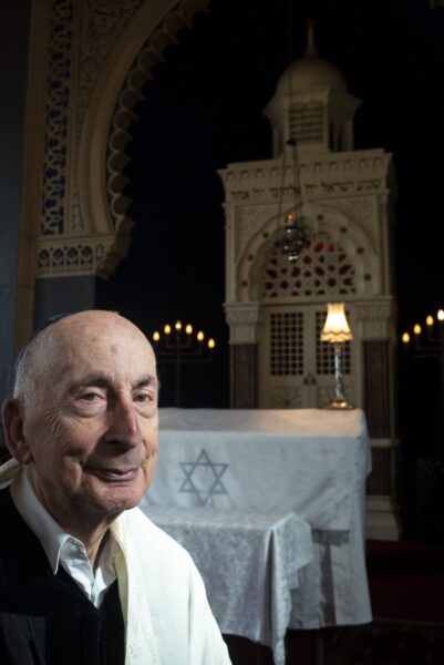Rabbi Douglas Charing leading a service to celebrate the Jewish festival of Sukkot, also known as the Feast of Tabernacles, at the Bradford Reform Synagogue on Bowland Street in Manningham. Photos: Tim Smith.