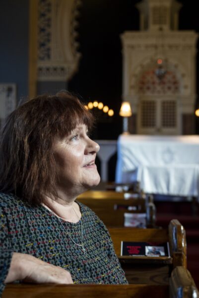 Rabbi Douglas Charing leading a service to celebrate the Jewish festival of Sukkot, also known as the Feast of Tabernacles, at the Bradford Reform Synagogue on Bowland Street in Manningham. Photos: Tim Smith.