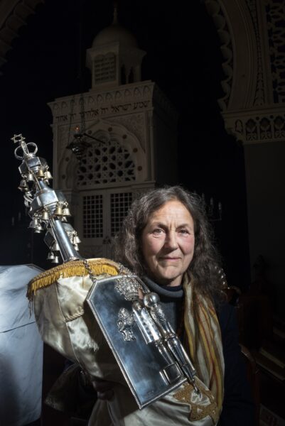 Rabbi Douglas Charing leading a service to celebrate the Jewish festival of Sukkot, also known as the Feast of Tabernacles, at the Bradford Reform Synagogue on Bowland Street in Manningham. Photos: Tim Smith.