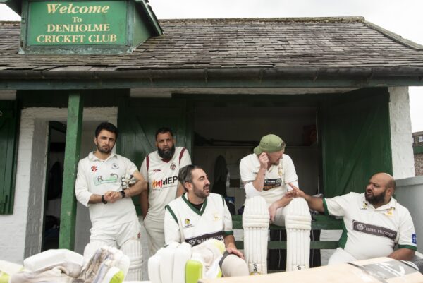 Denholme vs Haworth 1st teams playing each other at Denholme Cricket Club in the Second Division of the Craven & District Cricket League, a league in which many of the Bradford District teams play. Photos by Tim Smith.
