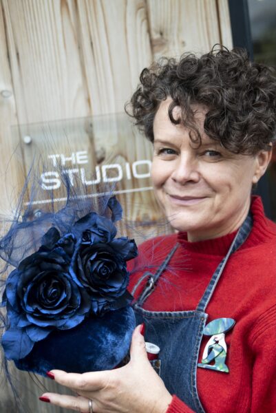Making hats at the JBH Millenery School in Addingham. The classses are run by Justine Bradley-Hill who has 30 experience in the industry. She makes hats in a millenery studio in her garden, and sells her one-off designs to customers world wide.