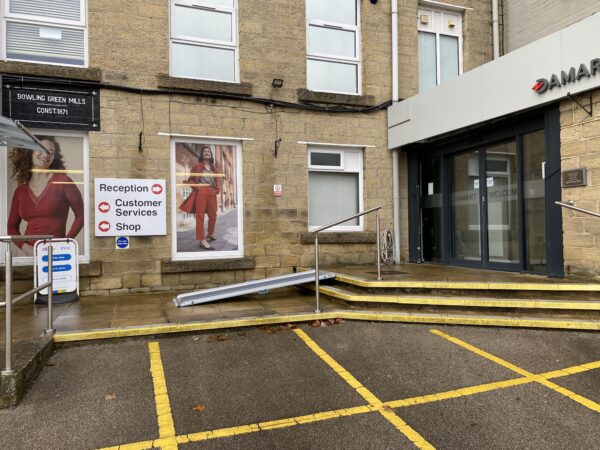 Ramps to get inside the building.