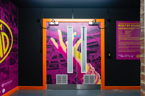 The basement entrance doors at Loading Bay.