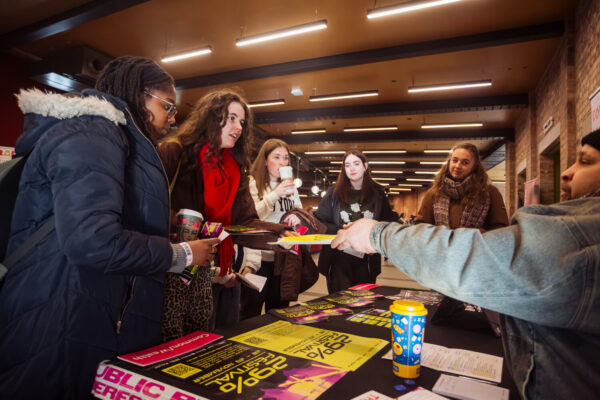 Young people engaging at a careers stall