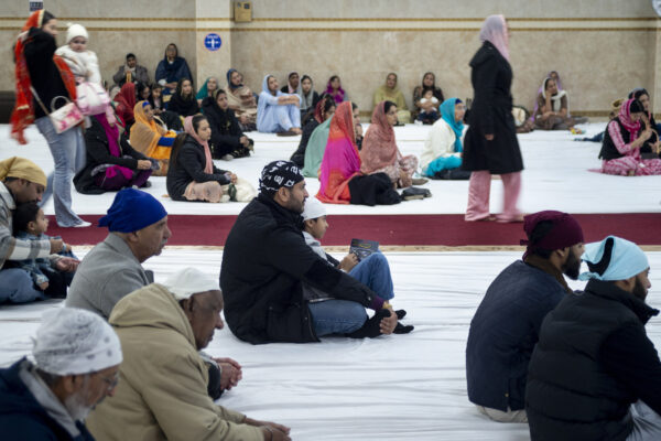 The Guru Gobind Singh Gurdwara on Gobind Marg in central Bradford. Alongside the prayer hall is the langar, or community kitchen, which serves vegetarian meals to all free of charge. The kitchen, a central feature of all Gurdwaras, is run by Sikh community volunteers who are doing seva, or 