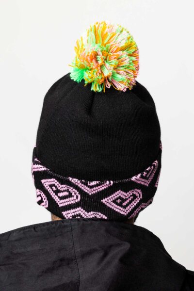The back of the Bradford 2025 beanie hat, with pom pom.